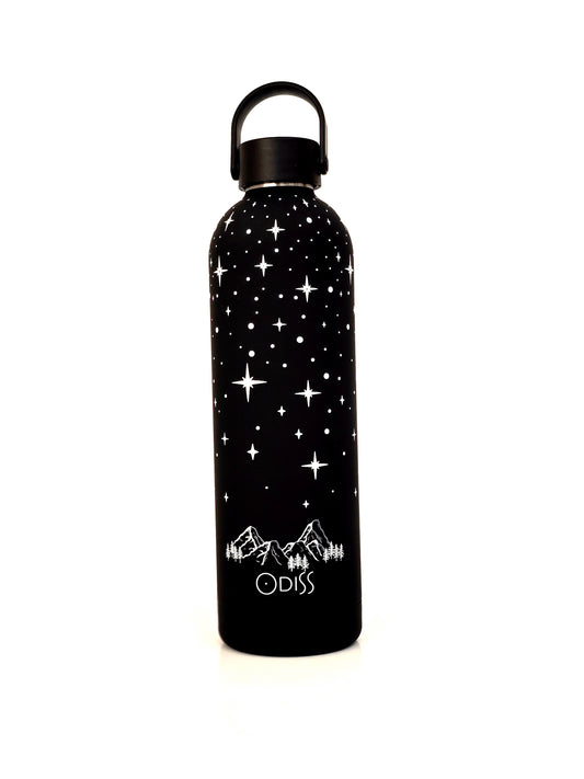 The Odiss 750ml 'Night Sky' Insulated Bottle - Adventure Awaits.
